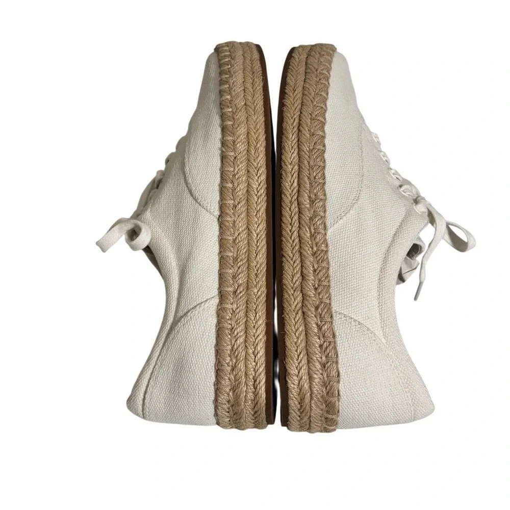 Vince Women Canvas Espadrille Sneakers White Lace Up Platform Size‎ 9 - S6